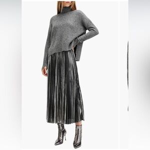 All Saints Spark Grey and Metallic Maxi Dress